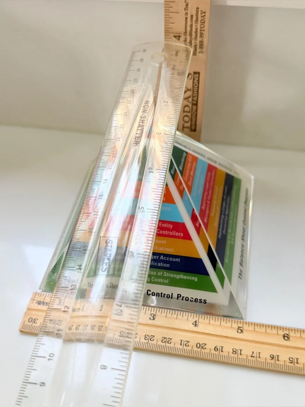 Pyramid Paperweight The Balance Sheet Control Process Lucite Finance Vintage 5